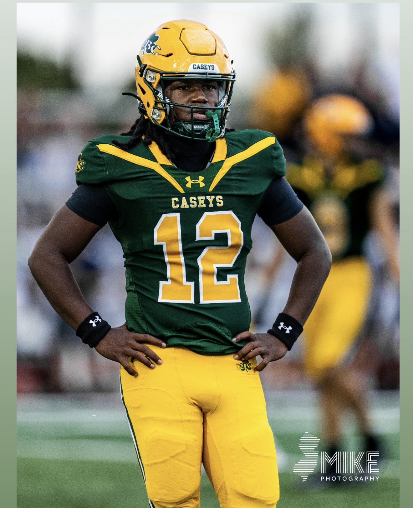 Rahmir Rivera in green and yellow uniform